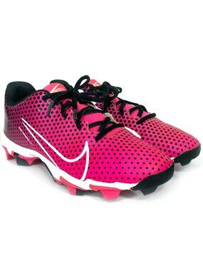 NIKE Hyperdiamond 4 Keystone GG Softball Cleats Fastflex Black Pink Size 6Y